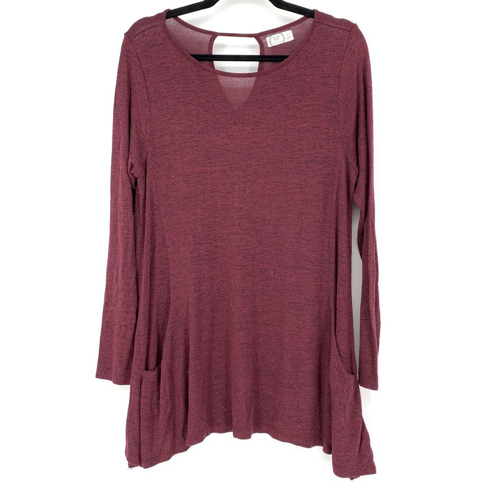 Maurices 24/7 Women's Size XL Long Sleeve Tunic Thin Sweater Maroon